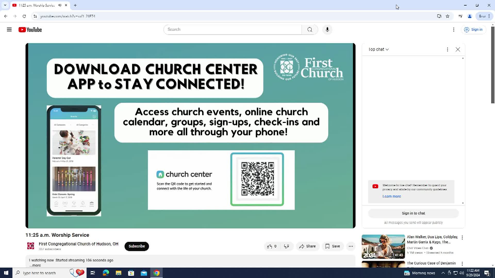 Thumbnail image for First Congregational Church Service 11:25 AM Replay