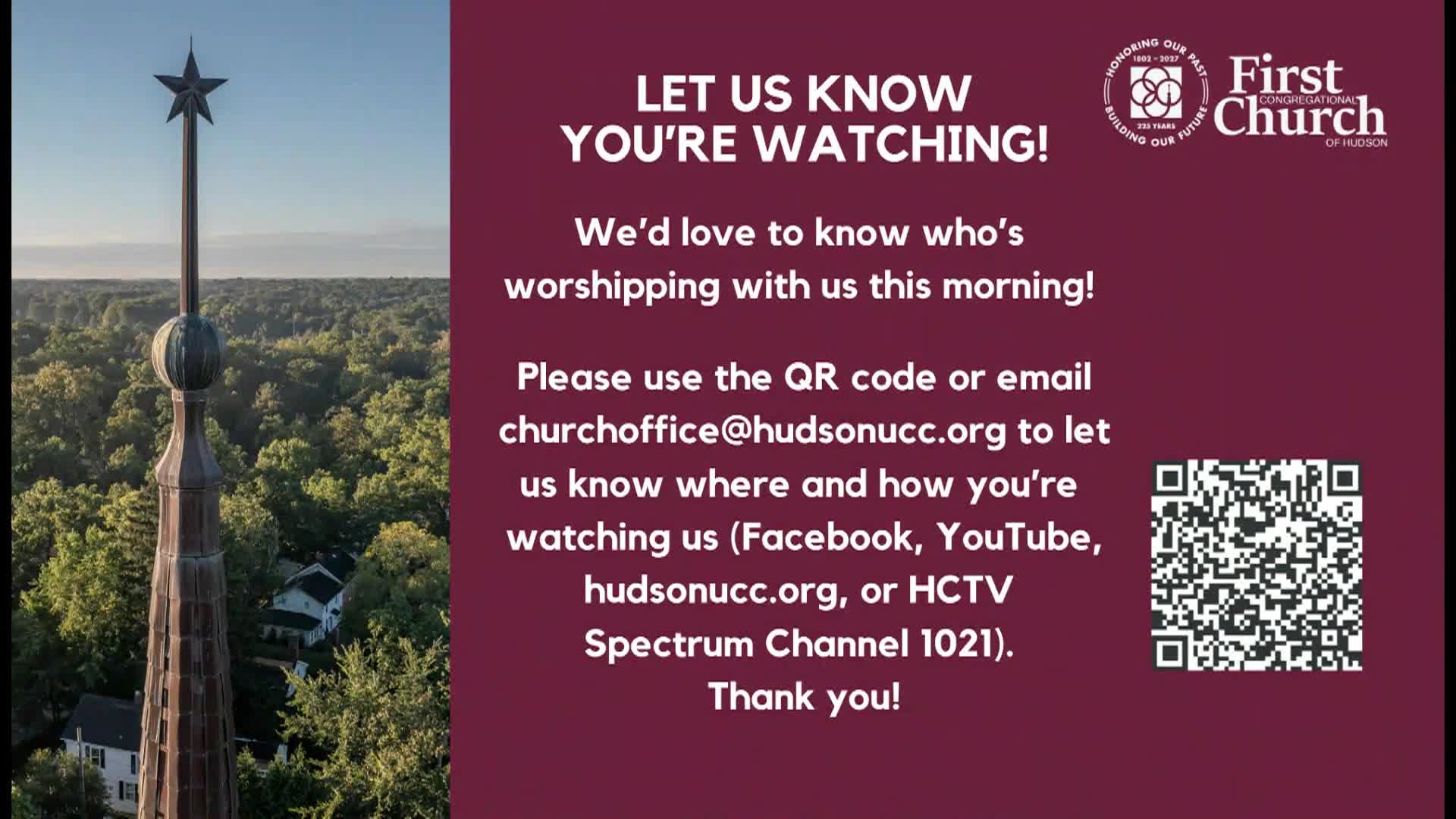 Thumbnail image for First Congregational Church Service 11:25 AM Replay