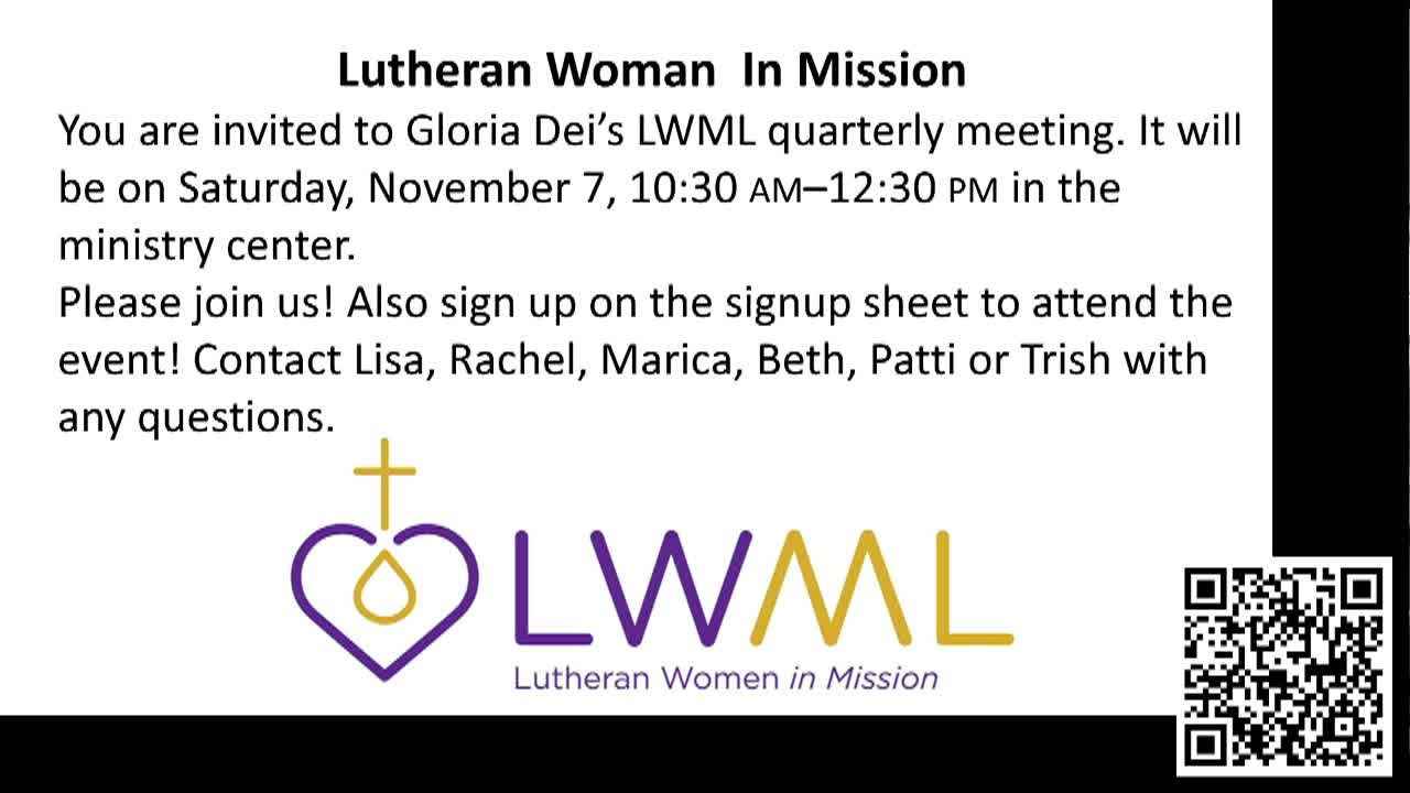 Thumbnail image for Gloria Dei 10/18/2026