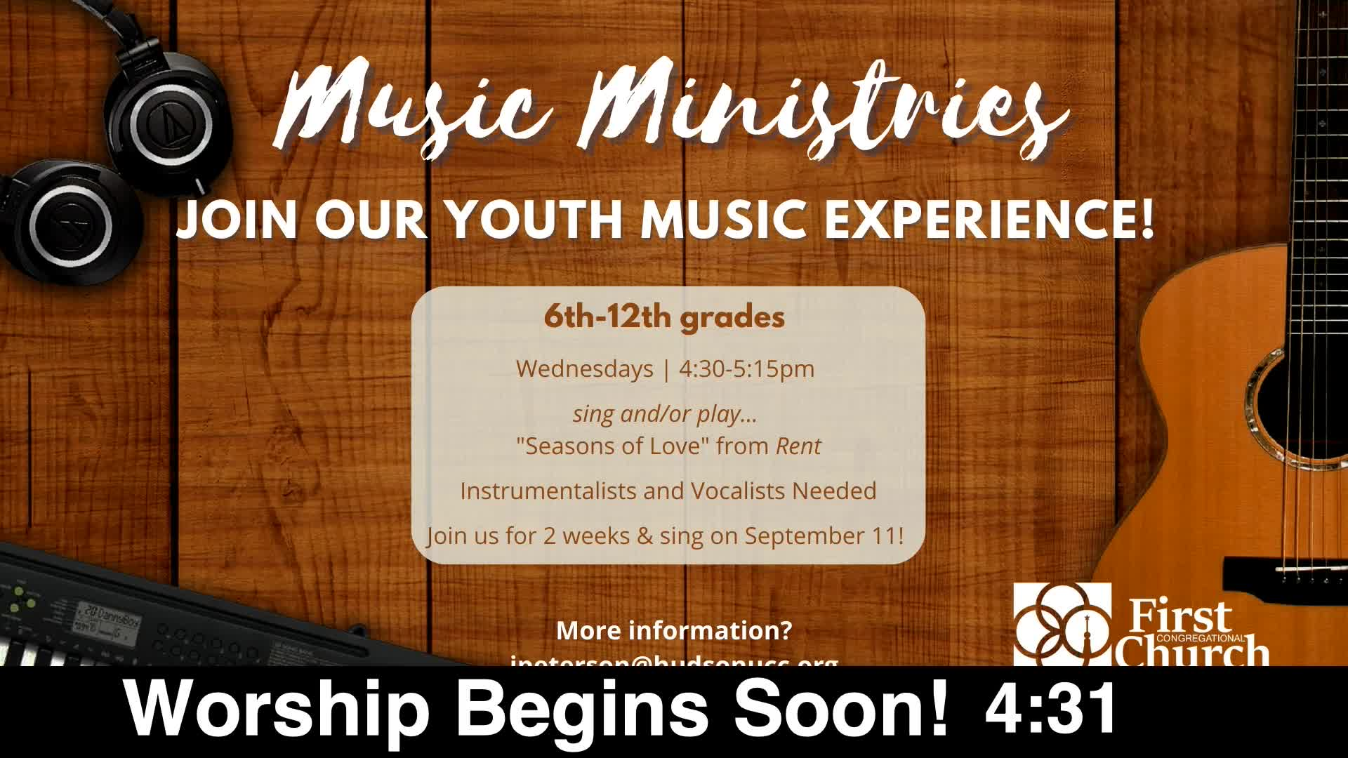 Thumbnail image for First Congregational Church 11:25am Sunday Service Replay - 8/28/22